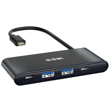 SSK TYPE C 4 PORT USB HUB BLACK SHU860